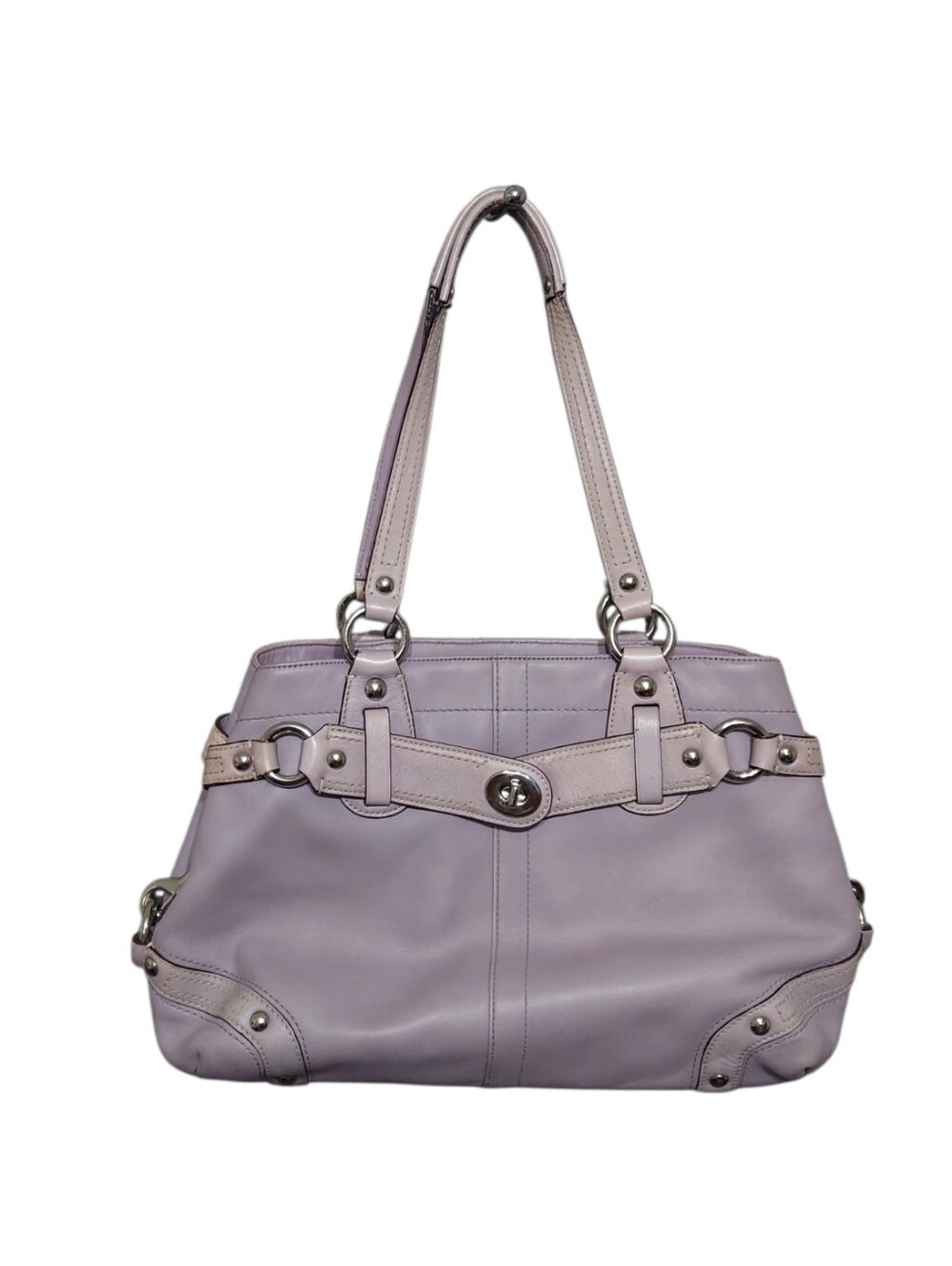 Coach Carly Lavender Leather Carryall Turnlock Shoulder Bag No. 13236 Yr. 2008